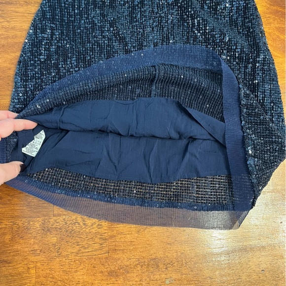 Free People Navy Sequin Mini Skirt size 2 - Picture 7 of 8